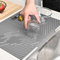 Tappetino Scolapiatti Silicone, 40×30cm Tappetino Silicone Cucina Scolapiatti, Pieghevole Gocciolatoio per Lavello, Antiscivolo e Resistente al Calore, Sink Side Tappetino Scolapiatti Senza BPA