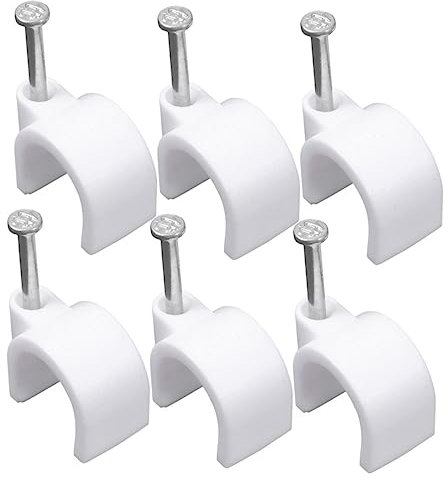 SHINEOFI 100pezzi Morse in Pvc Chiodi in Acciaio Per Tubi Elettrici Gancio Supporto Per Clip Per Fissaggio Parete