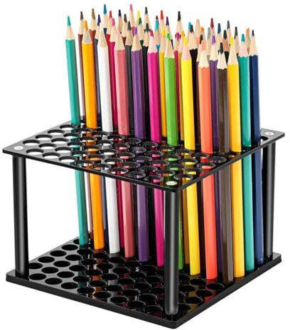 Organizzatore Per Pennelli | Supporto Per Pennelli Con 96 Fori - Supporto da Tavolo con 96 Fori in Acrilico, Organizzatore per Materiale Artistico