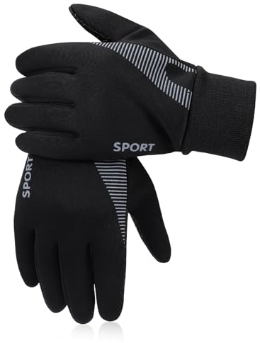 InfiniZer Kids Winter Bike Gloves for Boys Girls Thermal Non-slip Ski Glove Windproof Warm Football Sports Gloves for Children Outdoor Running Camping Cycling (Black, XL)