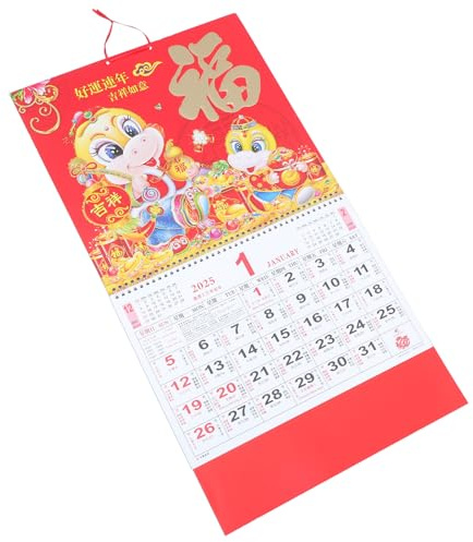 SOIMISS Calendrier Lunaire Suspendu Style Traditionnel Feng Shui Calendrier Décoratif Année Serpent Caractéristique Chinois