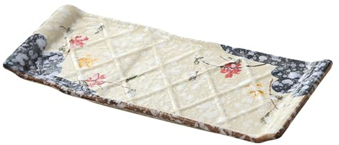 EXCEART Plato de Sushi de Cerámica Estilo Japonés 25 Cm Rectangular, Color Azul Jade Esmalte Moteado, para Restaurante y Uso Doméstico, Diseño Artesanal y Superficie Lisa Fácil de Limpiar
