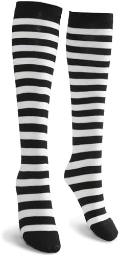 WULIQIUQIU Women Knee High Socks Striped Stockings for Girls
