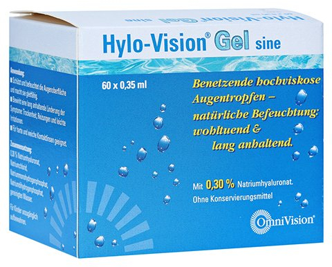 Hylo-Vision Gel Spar-Set 120x0,35ml; ausgezeichnete Augenpflege zur langanhaltenden Befeuchtung der Augen und zur Antifalten-Pflege der Augenlider
