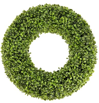SEVENLOVE Boxwood Wreath,20inch Wreath for Front Door Greenery Wreath Outdoor/Indoor Green Home Round All Year Round Farmhouse St Patricks Day Decorations