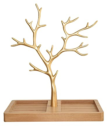 Galeara design Jewellery Tree Stand White Gold Black Rose Gold Aluminium Metal FURO (Furo Bamboo Gold)