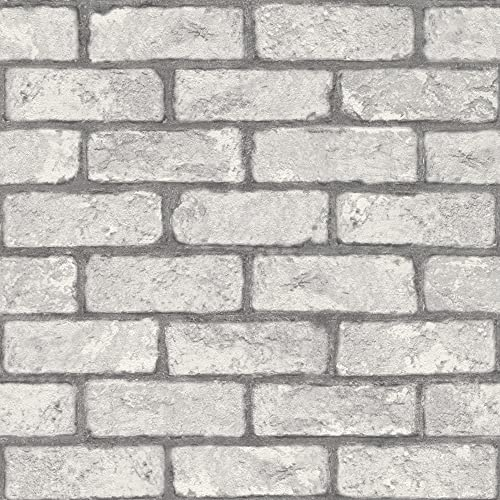 Rasch Papier peint 278200 - Aspect pierre - Briques grises - Aspect 3D - 10,05 m x 0,53 m