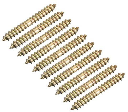 sourcing map 4x30mm Suspensión Pernos, 24uds Doble Extremo Autoperforantes Rosca Madera a Madera Espiga Tornillos para Madera Conexión