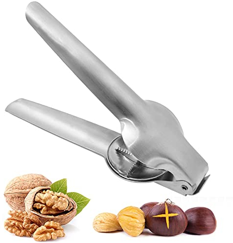Hpamba Pinze in Castagno Clip per Castagne Taglierina per Castagne Pinze per Castagne da Cucina Clip per Castagne in Acciaio Inossidabile per Castagne, Noci e Nocciole 1 Pezzo (Argento)