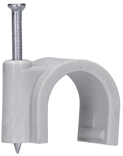 50 Stück Voxura Nagelschelle Kabelschelle Rundschelle 18 mm mit Nagel Ø 2,5x40mm grau