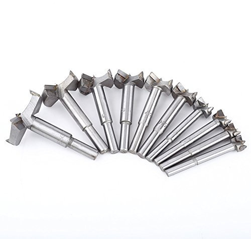 KOSDFOGE Broca para Taladro de Madera Plana, 10 Piezas 14 50 Mm Juego de Brocas Forstner Perforación de Madera Plana Herramienta de Corte de Orificio de Carpintería para Madera Dura, Juego de Sierra D