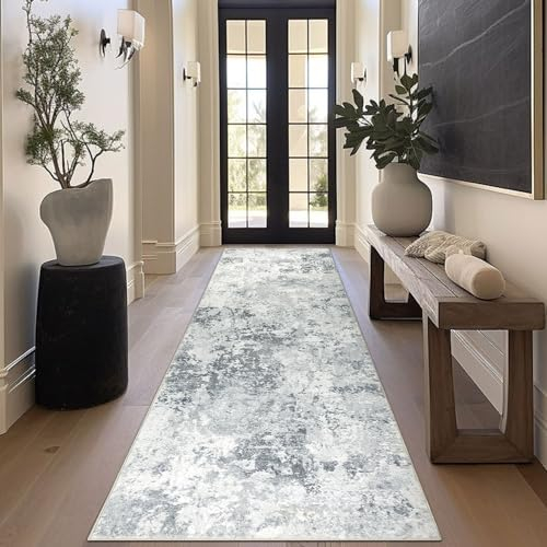 Homcomodar Läufer Teppich für Flur 80x250cm rutschfeste Moderne Abstrakter Teppiche Läufer Waschbare Küche TeppichRunner Faux Wolle Boden Teppiche Schlafzimmer