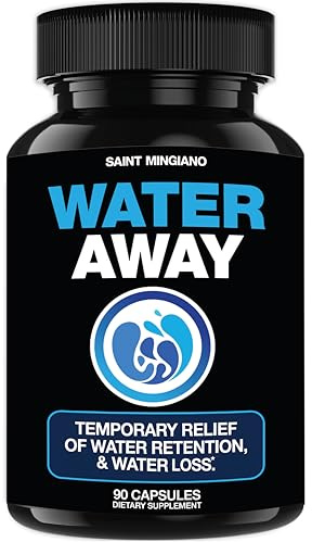 Saint Mingiano Water Away - Diuretic Water Pills - Retention and Flushing, Aids in Water Relief & Water Loss for Swollen Ankles Feet, Legs or Bloating - Fast Acting Water Away Pills for (90 Capsules)