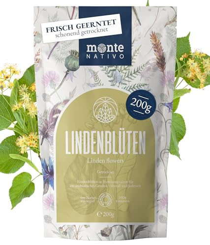 Te de Flores de Tilo Monte Nativo (200g) - Flor de tilo infusion - Infusiones de hierbas – Té de hierbas - Cuidadosamente cortado y secado – 100% puro y natural