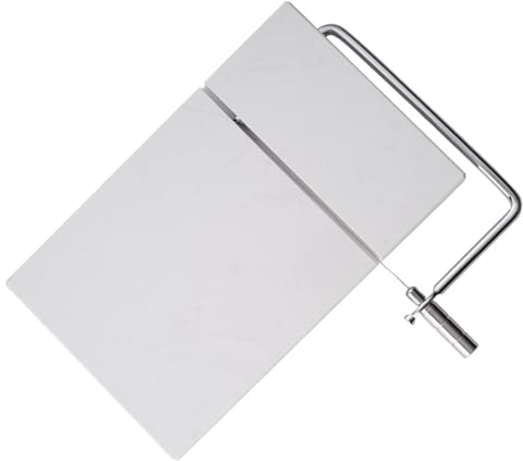 karelwui Stainless Steel Cheese Slicer, Cheese Slicer, Stainless Steel Wire Cutter for Block Cheeses Marble Board Mozzarella Parmesan Butter Cutting Tool Easy to Clean Non-Slip Kitchen Gadget White