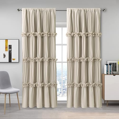 Homechoice Decor Camel Blackout Window Curtains, 52 W x 96 L x 2 Panels