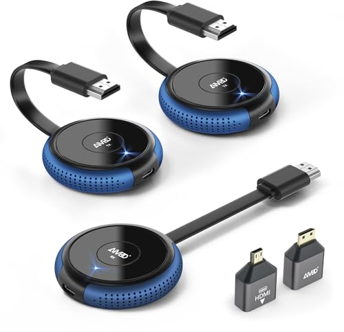 AIMIBO Wireless HDMI 2 Transmitters & 1 Receiver, Mehrere Sender und Empfänger 165FT/50M, Drahtlos Funk 4K Dekodierung Video Transmission Funkübertragung für Laptop/TV Box/PC to TV/Monitor/Projector