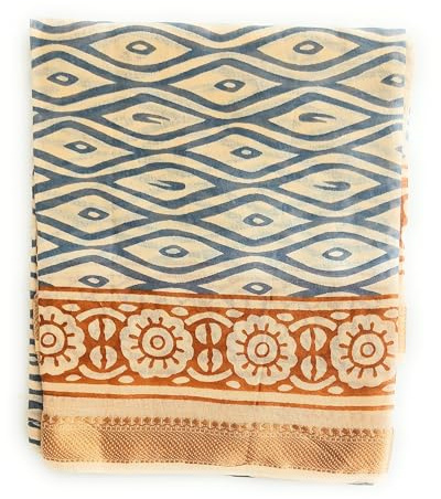 KGM tillbehör ny extra stor indisk bomull guld Lurex handblock tryckt sarong scarf sjal strandsjal pareo, Beige geometrisk, XL