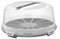 Best House | Round Cake Box | Gray | 1 Pc | W 32.5cm x H 12.5cm | Plastic Clear Cake Carrier | Transport Storage Food Container Takeaway Holder with Lid Carry Handle, Cake Stand with Lids
