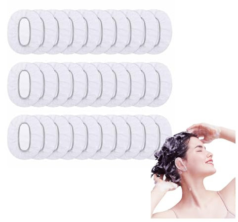 100 Pcs Clear Disposable Ear Protectors Waterproof Ear Covers for Hair Dye, Shower, Bathing