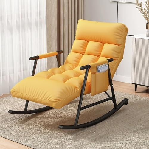Leisure Rocking Chair,Leisure Chair，Modern Bedroom Rocking Chair,Comfortable Living Room Sofa Lounger,Garden Lounge Chair with Armrests, Indoor Breathable Camping Rocking Chair, Ergonomic Ch
