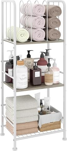 3-Tier Freestanding Towel Racks for Bathroom, White Towel Rack Stand