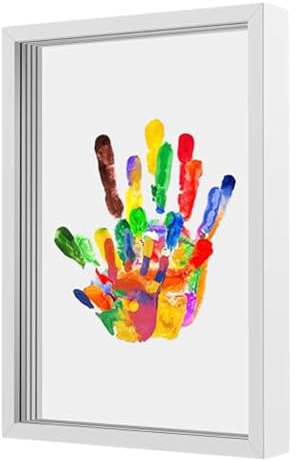 Set di stampa manuale per bambini | Kit di impronta con cornice | Memorial set per compleanni e anniversari | Compresa la forma in gesso, la cornice fotografica e gli accessori decorativi