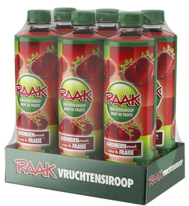 RAAK Sirop Fraise Premium | 6x750ml = 180 Verres | 15% Vrais Jus de Fruits | Parfait Familles & Professionnels | Qualité Européenne