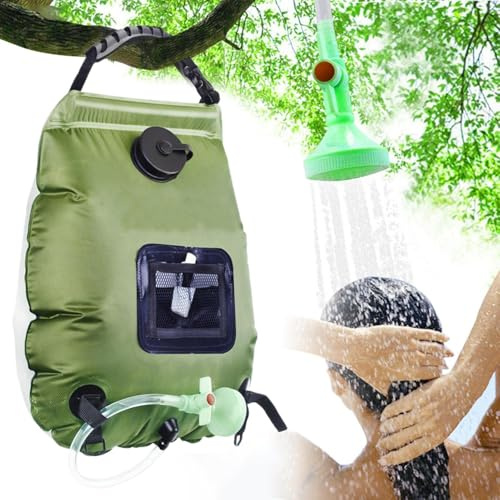 Solenergidusch 20 Liter Solvärmt Avtagbart Duschverktyg Med Duschhuvud Och