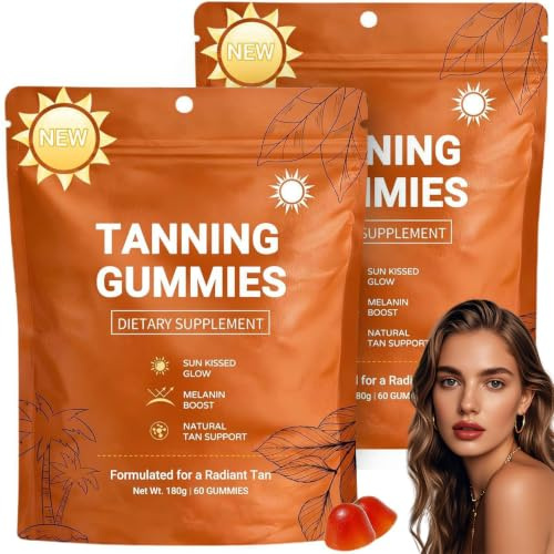 Tanning Gummies For Women, 2026 Snabb solbränna, Astaxantin, Betakaroten och Lykopen, Ljusstyrka och Fuktgivande Huden för en naturlig glöd, 60 st, 2