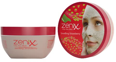 Zenix Men Face Mask Clay Erdbeere 350gr | Gesicht Maske mit Tonerde | Gesichtskur | Gesichtspflege für Männer & Frauen - gegen Pickel, Mitesser und Unreinheiten | Schlamm Gesichtsmaske