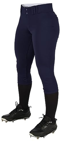 CHAMPRO Women's Tournament Traditional Low-Rise Polyester Softball Pant, X-Large, Navy