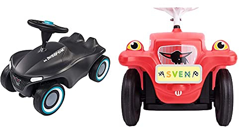 Big-Bobby-Car-Neo Anthrazit - Rutschfahrzeug für drinnen und draußen, für Kinder ab 1 Jahr & Nummernschild - Namensschild für das Rutschfahrzeug, für Kinder ab 1 Jahr
