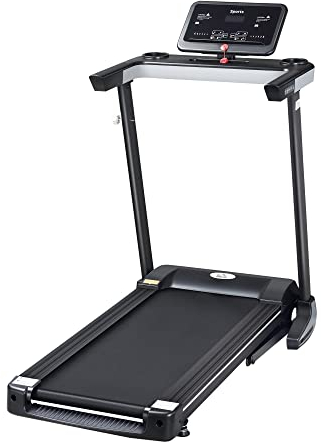 HOMCOM Motorisiertes Laufband Fitnessgeräte Klappbar Heimtrainer mit 12 Programmen und Handyhalterung Belastbarkeit bis 100 kg Stahl+PP Schwarz 71 x 128 x 122 cm