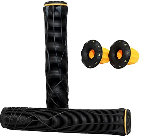 Ethic DTC Stunt-Scooter Griffe 150mm & 160mm Länge I Mit barends I Trick I Tret I Kinder I Freestyle I Roller I Grips I Lenkergriff I BMX I MTB I Fahrrad I (Schwarz, V1)