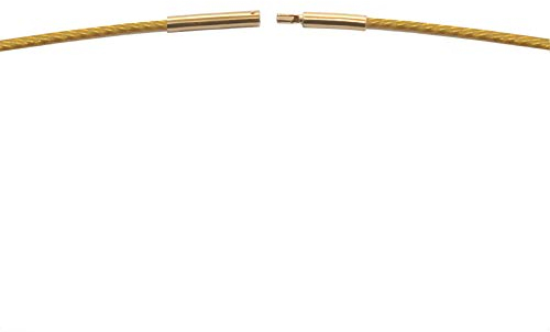 Edelstahl Collier Halsreif Vergoldet ca. Ø 1 mm Bajonett Drehverschluß Halskette Hochwertiger Edelstahlreif (42)