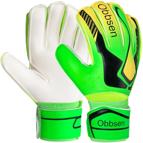JOYJ Guantes de Portero de Fútbol para Niños, de Látex con Agarre Fuerte y Protección de Dedos Desmontable, Guantes de Portero