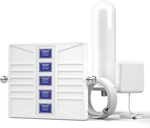 Amplificador Señal Movil para el hogar, Amplificador Señal Telefono Movil hasta 250 Metros Cuadrados, Amplificador 4g Banda 20/8/3/1/7 gsm 3G 4G LTE para Todos los Operadores Yoigo, Orange, Vodafone