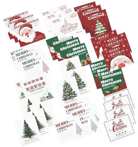 Weihnachtskarten, verschiedene Designs, Weihnachtskarten, Frohe Weihnachten, Neujahrskarte mit Umschlägen, Urlaubskarten Set, 60 Stück, Weihnachtskarten mit Umschlägen