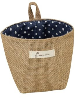 OFFSCH Borsa Portaoggetti in Juta Appesa Multifunzionale Piccolo Sacchetto in Tessuto Di Cotone e Lino Naturale Porta Vasi Da Fiore Sospesi Per Trucco Gioielli e Accessori Casa Organizer
