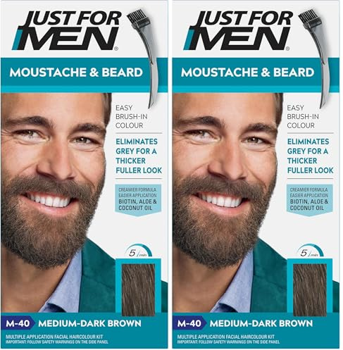 Just For Men M10 - Tinte para bigote y barba (Paquete de 2)