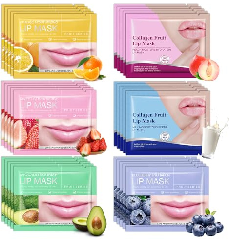 30PCS Hydrating Lip Mask,Overnight Lip Masks Bulk,Moisturizing Lip Patches Great for Dry Lips,Nourishing Lip Sleeping Mask Lip Care Kit for Women and Men