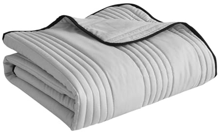 Edredón refrescante de verano, edredón ligero transpirable con acolchado a rayas, uso en todas las estaciones para cama, manta fina de algodón lavado con aire acondicionado para personas que duermen