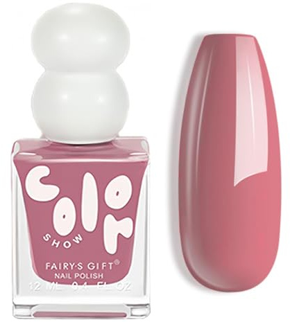 Dark Pink Nail Polish, Nail Varnish Quick Dry, Long Lasting Pink Nail Polish with Quick-Drying & Chip Resistant, No UV Lamp Needed Nail Varnish for DIY Nail Art Manicure at Home