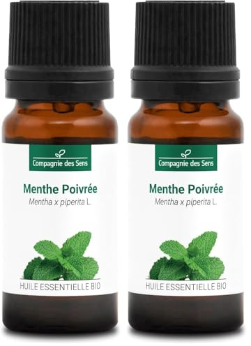 MENTHE POIVRÉE (Mentha piperita) BIO - 10mL - Huile Essentielle de Qualité Premium - 100% Pure, Naturelle, garantie ChromaCert® - Chémotypée & Intégrale (Lot de 2)