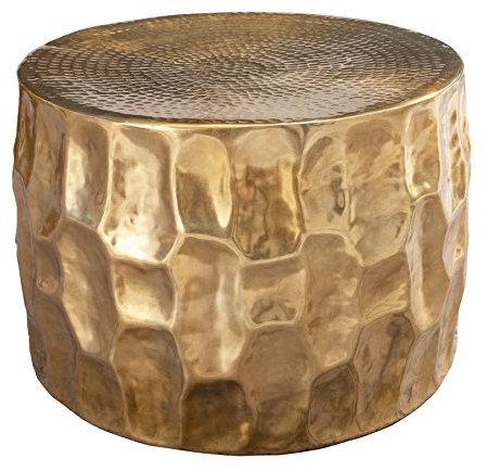 invicta INTERIOR Handgefertigter Couchtisch Organic Orient 55cm Gold Hammerschlag Design Wohnzimmertisch Tisch