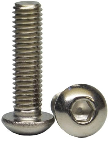 AGBERG - Tornillos de cabeza alomada M8 x 10 con hexágono interior - Tornillos de cabeza plana [100 unidades] de acero inoxidable A2 V2A, inoxidable - ISO 7380-1