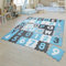 Spielmatte Puzzlematte Kindermatte Schaumstoff Buchstaben Zahlen 36 Puzzleteile, Farbe: Blau, Größe:32x32 cm x 36 Stück
