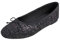 Feversole Women's Macaroon Shiny Memory Foam Cushion Insock Glitter Around Toe Ballet Flat Pumps Glitter Black 6