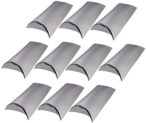 AERZETIX - C53992 - Juego de 10 cajas de regalo en forma de almohada/joyería/cumpleaños/cosmética/caramelo de boda 130x85x35mm - en papel/cartón - color plata